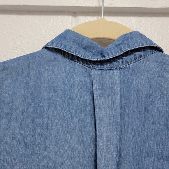 Andrea Jovine Chambray Top 1x Blue Lyocell 688 - Picture 9 of 11